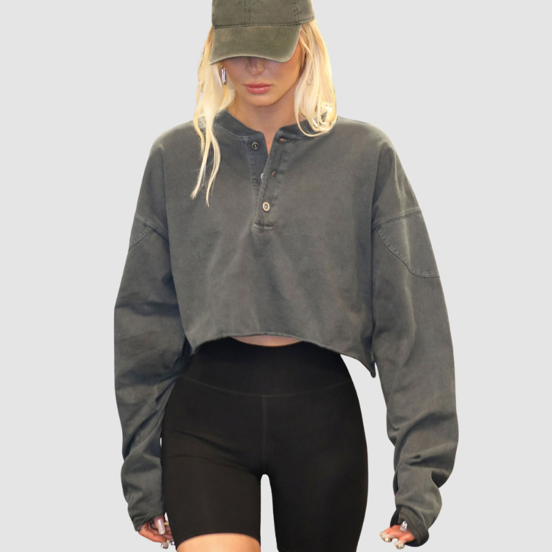 Wholesale women's short pullover sweatshirts