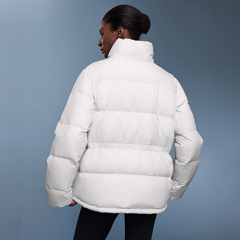 Drawcord-Hood Windproof Down Parka