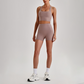 Wholesale Cross-Back Sports Bra & High-Waist Biker Shorts Set – Naked-Feel Quick-Dry Yoga 2-Piece
