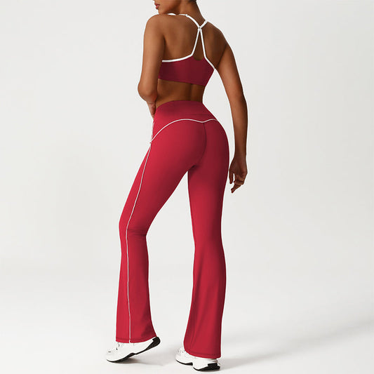 Wholesale Cross-Back Color-Blocked Bra + Butt-Lifting | Wonderxfans bulk activewear