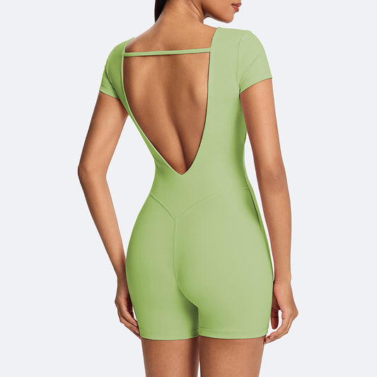 Wholesale Tight-fitting backless workout jumpsuit | Wonderxfans bulk activewear