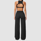Wholesale Women's Sports Bra and Wide-Leg Pants Set – Brushed Fabric Yoga Set
