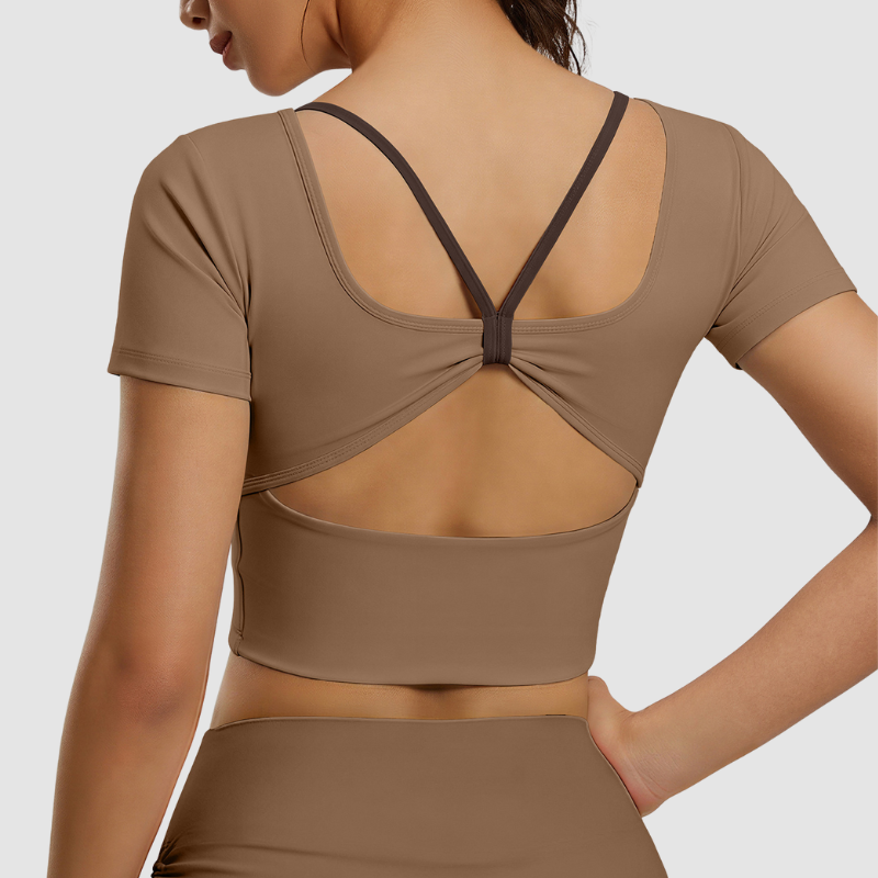 Wholesale back cross short sleeve T-shirt