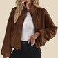 [Women's Casual Activewear] Fleece-Lined Stand-Collar Zip Jacket