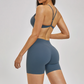 Wholesale Cross Back Tank Top+High Waist short 2-piece Set