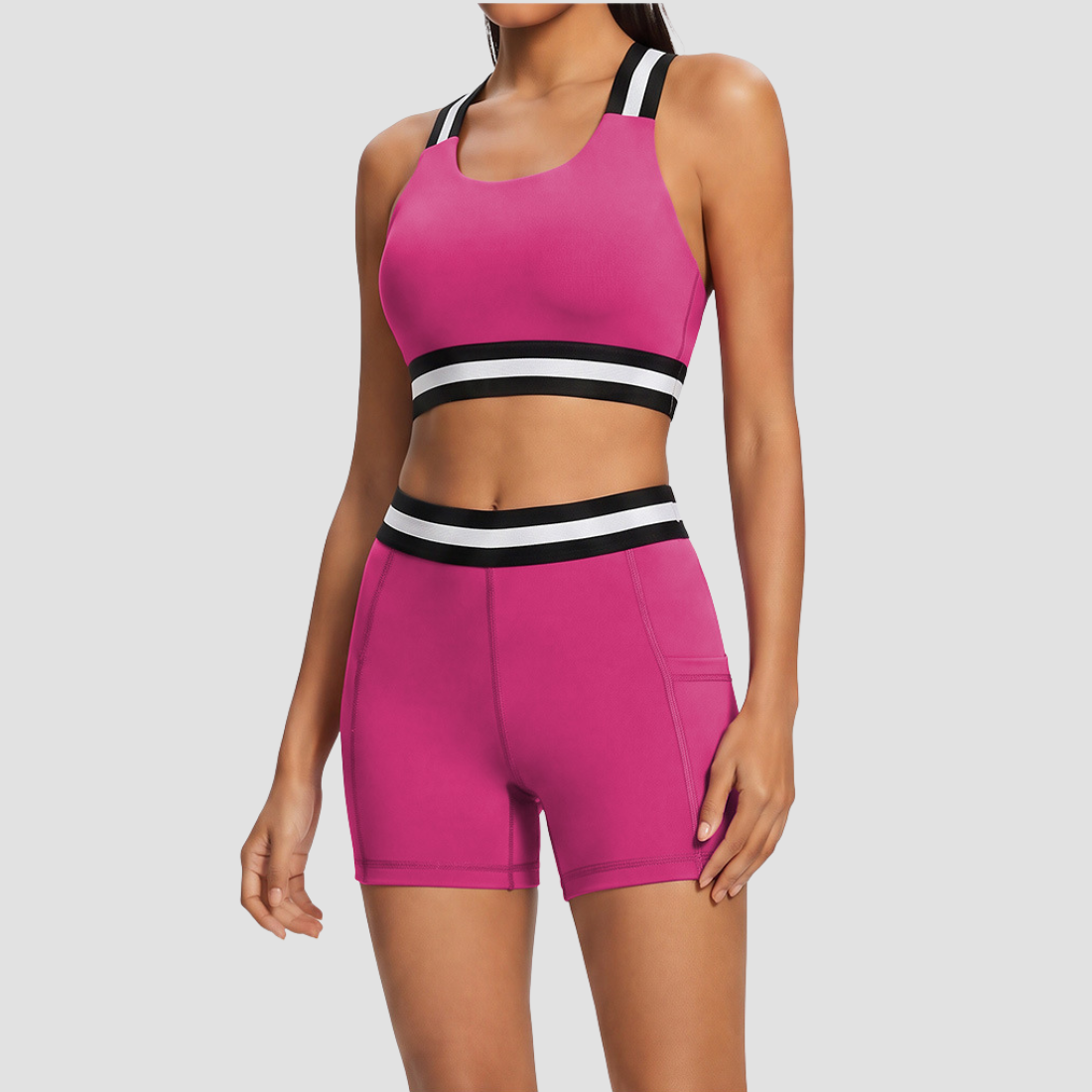 Wholesale Women's & Kids' Matching Yoga Set – Quick-Dry Sports Bra & Shorts Mother-Daughter