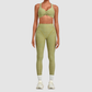 [Wholesale Women’s Ruched Sports Bra & High-Waist Leggings Yoga Set – 9291+1567]