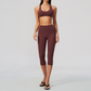 Wholesale Women V-Neck Crisscross Back High Waist Butt Lift Cropped Pants Sports Set