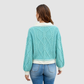 Wholesale Women’s Contrast V-Neck Cropped Knit Sweater