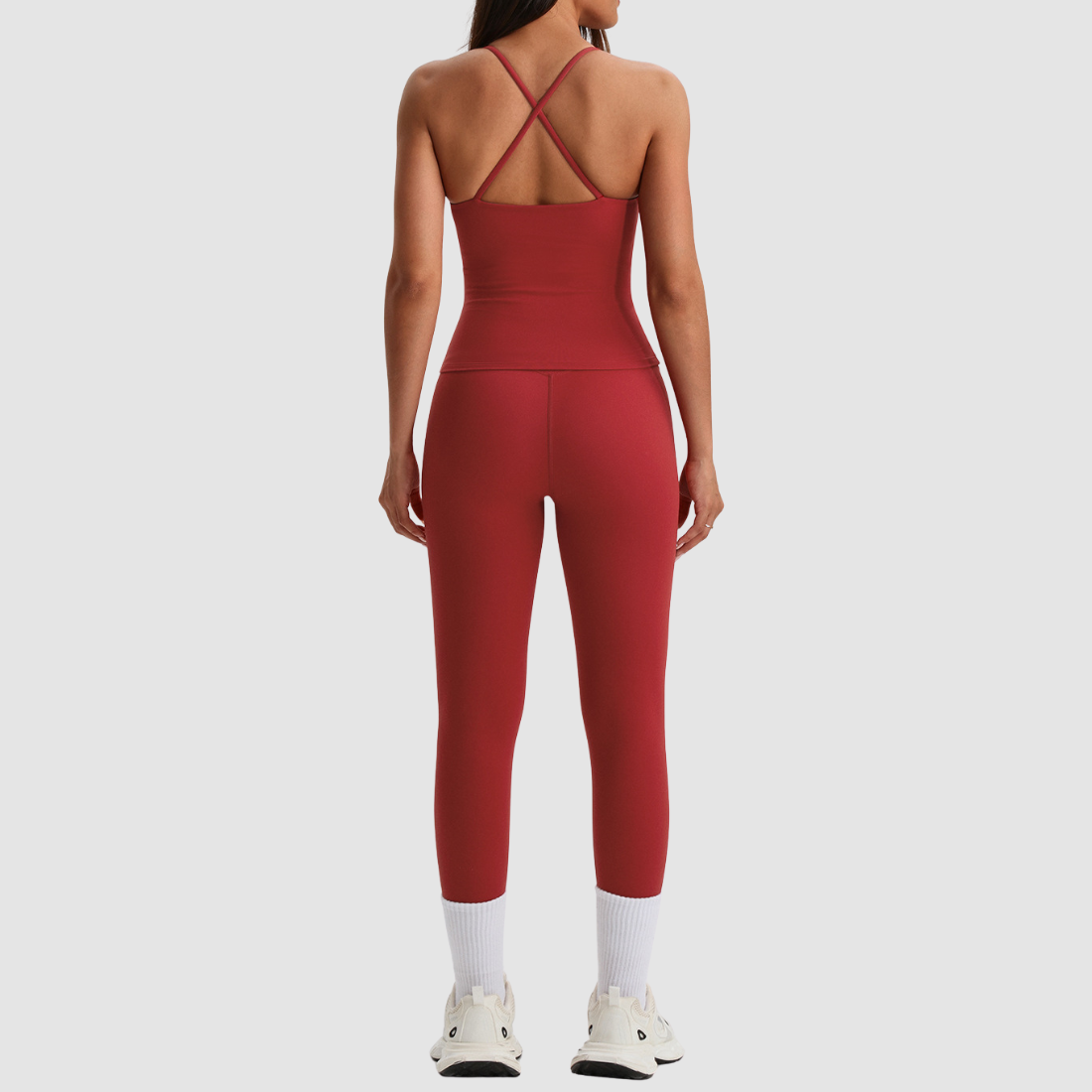 Women's Activewear Padded Sleeveless Top & Straight-Leg Pants Yoga Set