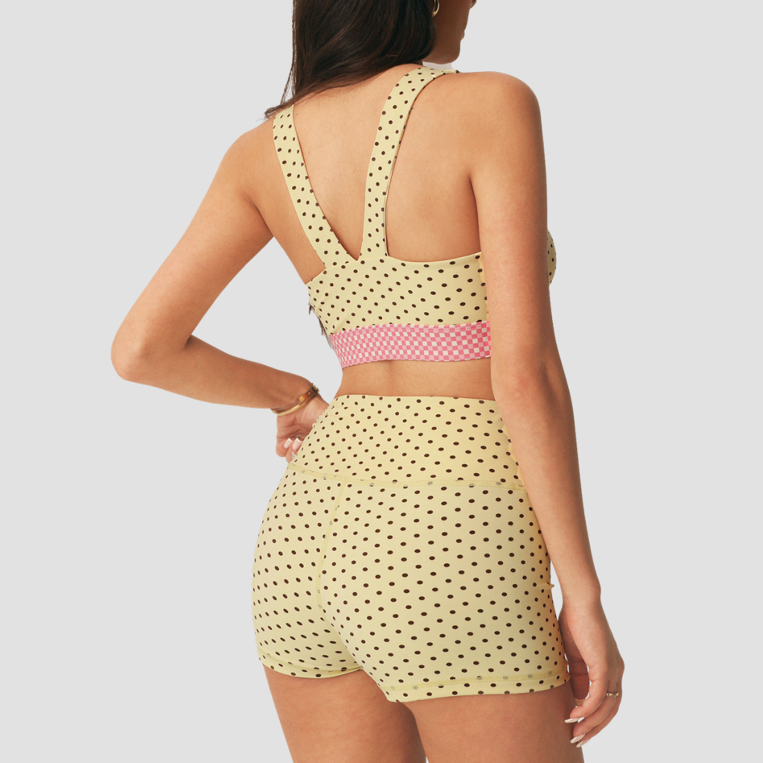 Wholesale Women's Polka Dot Pilates Set – Sports Top & Shorts