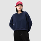 Wholesale solid color cotton short round neck sweatshirt