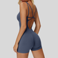 Shorts jumpsuit with cutout back
