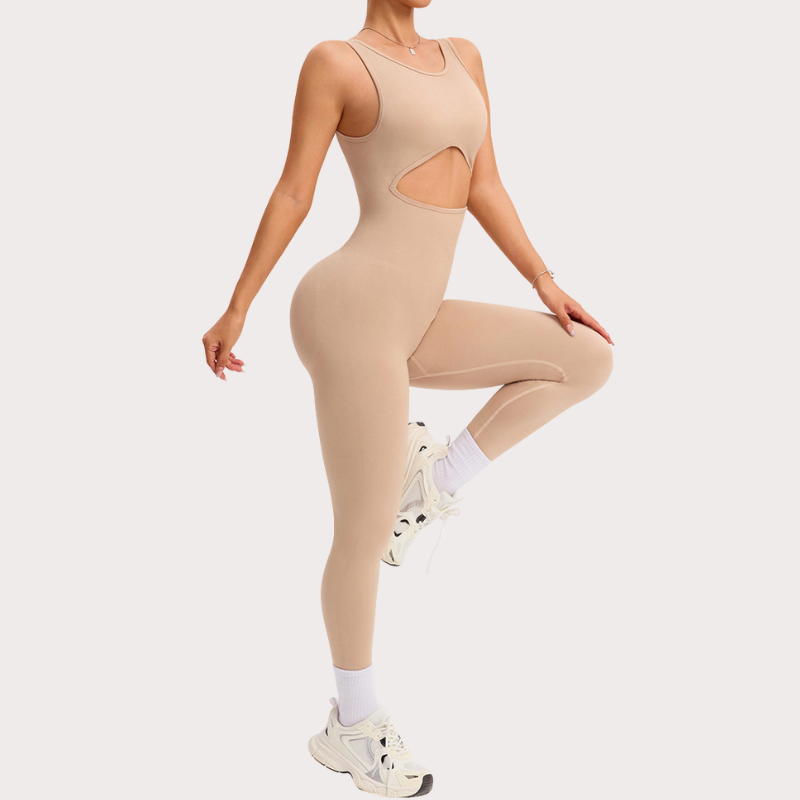 Seamless Deep V Backless Yoga Outdoor Jumpsuit