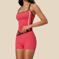 Wholesale Women's Colorblock Padded Sports Vest & Shorts Yoga Set
