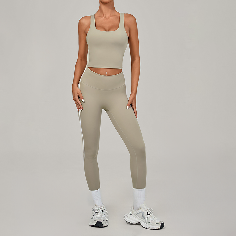 Wholesale Naked-Feel Racerback Tank & High-Waist Leggings Set – Sculpting Yoga 2-Piece