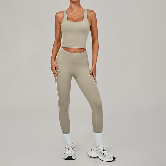 Wholesale Naked-Feel Racerback Tank & High-Waist Leggings Set – Sculpting Yoga 2-Piece