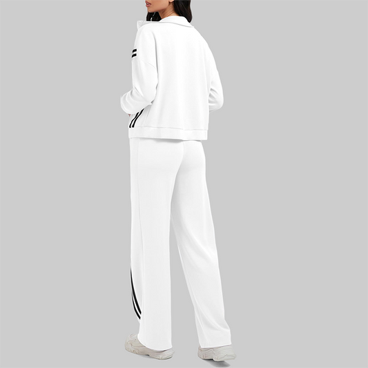 Wholesale Women's Side Stripe Long Sleeve Sweatshirt & Jogger Pants Set