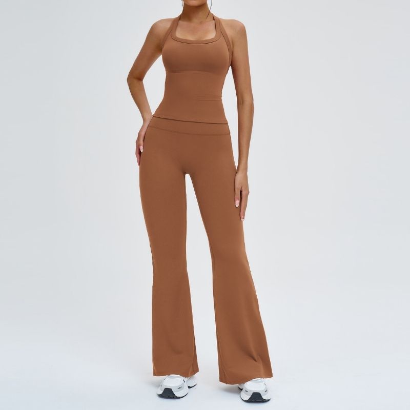 Wholesale Halter tank top + Sports Flared Pants
