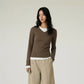 Two-piece look V-neck contrast color top