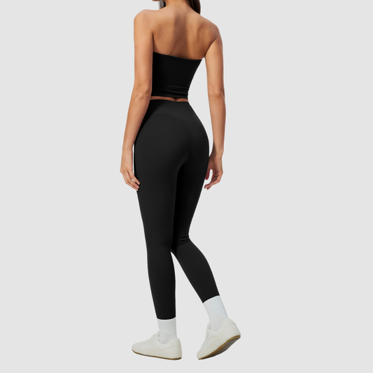 Wholesale Women’s Tube Top & High-Waist Leggings Yoga Set – Padded