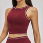 Wholesale contrasting sleeveless fitness yoga tops