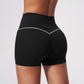 Wholesale Women's Brushed Yoga Shorts – Colorblock Tummy Control Butt Lift