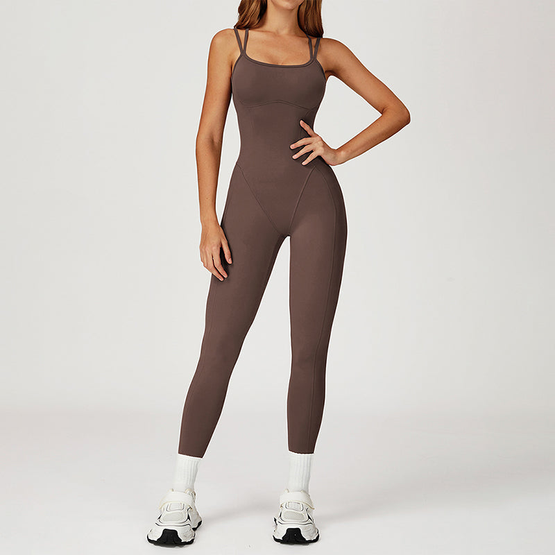 Cross-back ONE-PIECE HIP LIFTING SPORTS AND FITNESS SET
