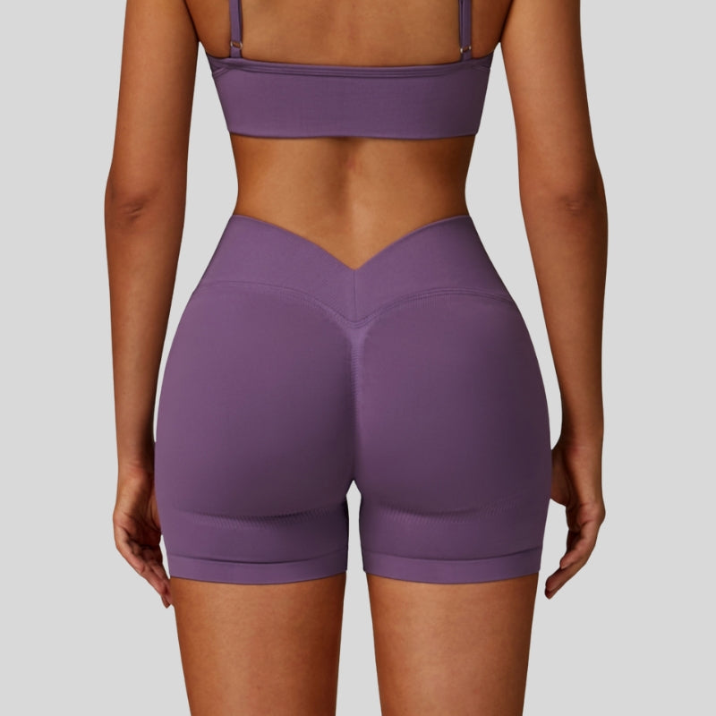 Seamless V-shaped back waist quick-drying shorts