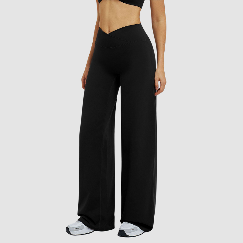 Wholesale high-waisted cross-waist wide-leg pants