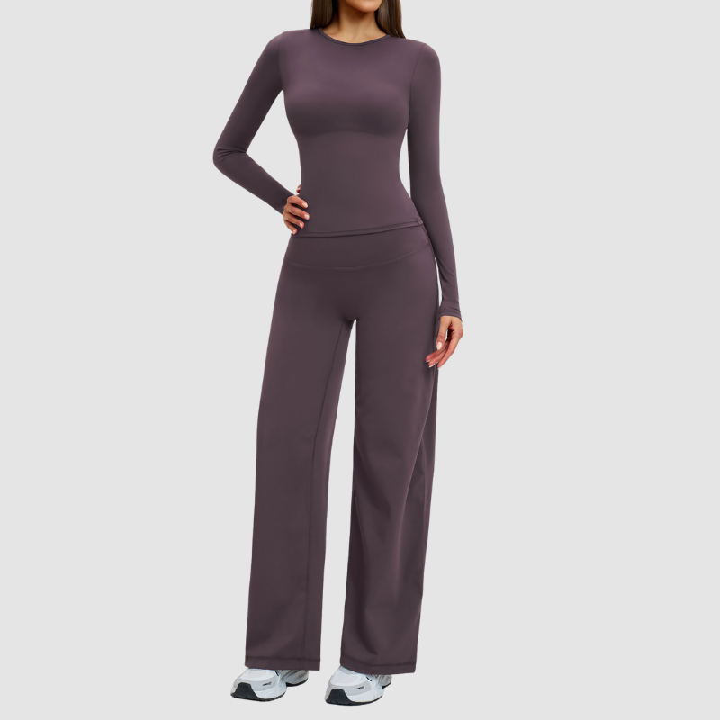 Wholesale wide-leg loose-fitting pants + long-sleeved top