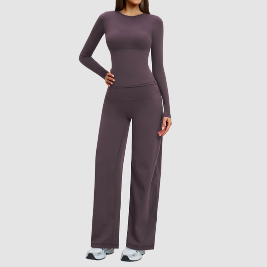 Wholesale wide-leg loose-fitting pants + long-sleeved | Wonderxfans bulk activewear
