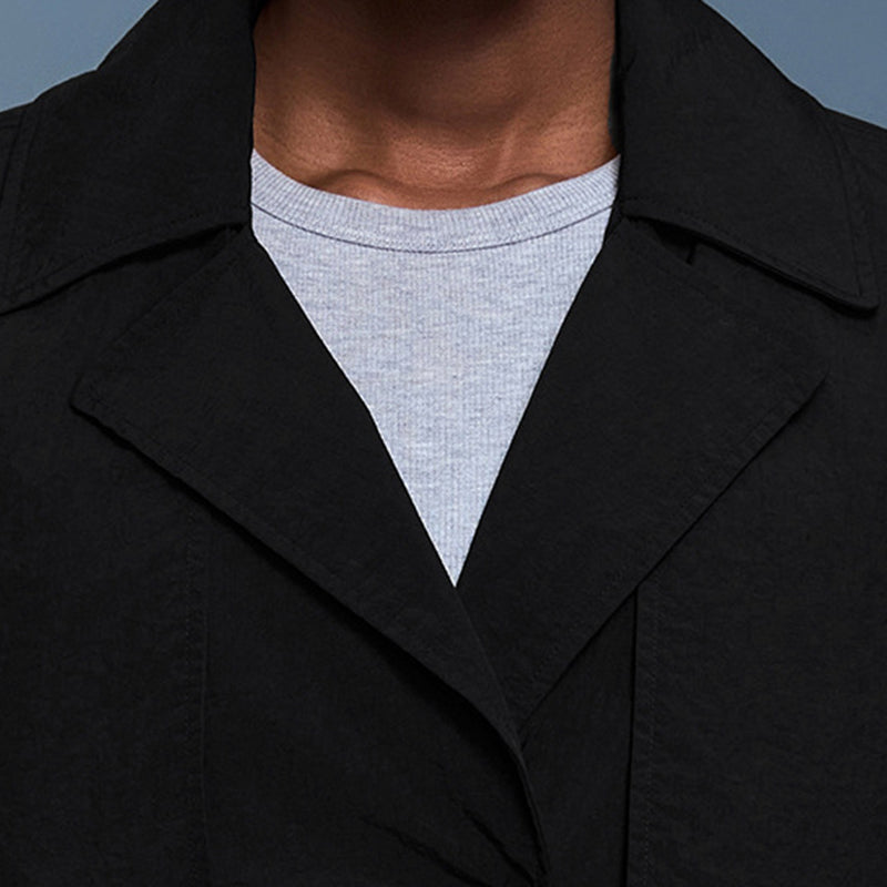 Belted mid-length trench coat for women