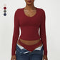 Snug-Fit V-Neck Long Sleeve