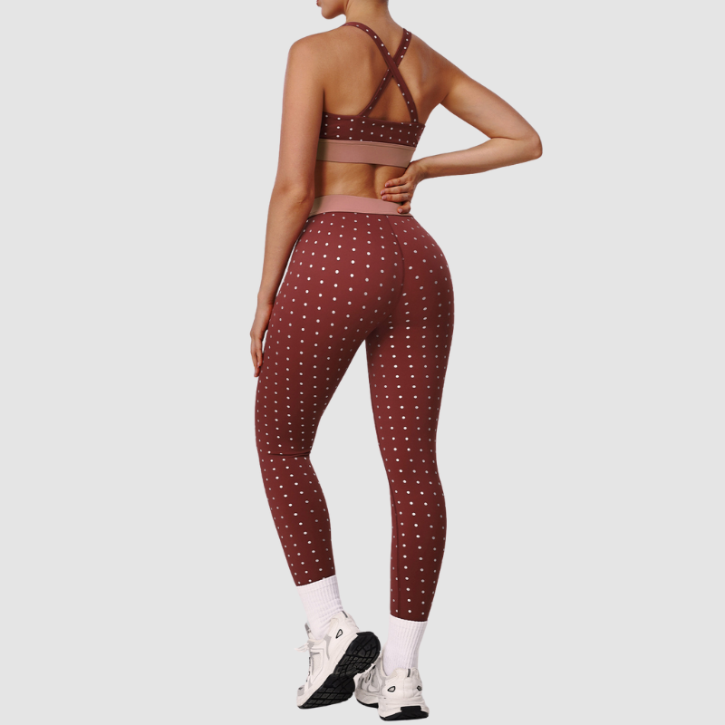 Wholesale printed polka dot bra + leggings
