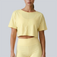 Wholesale Women's Open-Back Short Sleeve T-Shirt - Pilates Bare-Feel Fitness Top
