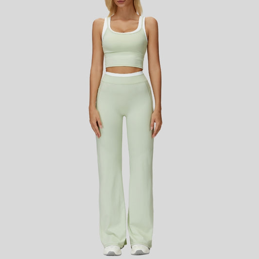Wholesale Two-piece contrasting sports tank top+port | Wonderxfans bulk activewear