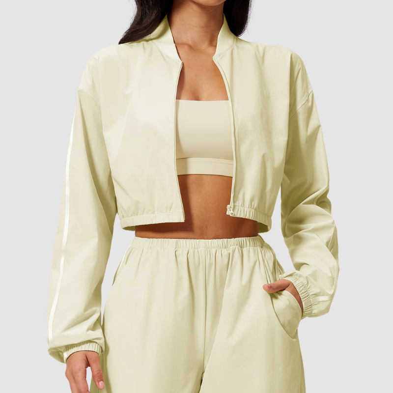 Wholesale Women's UPF50+ Sun-Protection Cropped Zip-Up Jacket – Cool-Touch Stand Collar Athletic Jacket