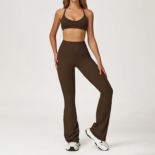 Wholesale Cross-Back Sports Bra + Flared | Wonderxfans bulk activewear
