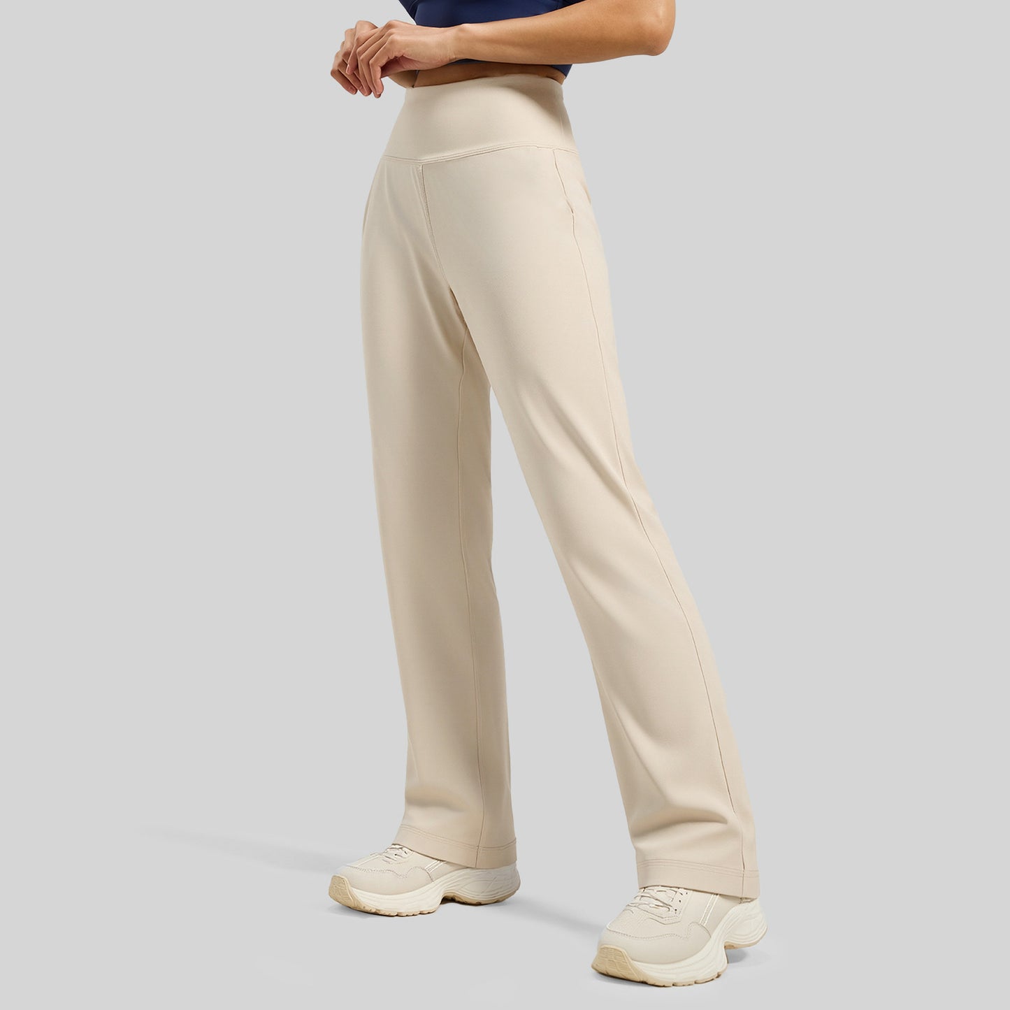 Wholesale back waist pocket yoga straight pants