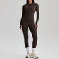 Women's Activewear Zip-up Long-Sleeve Jacket & Straight-Leg Pants Yoga Set