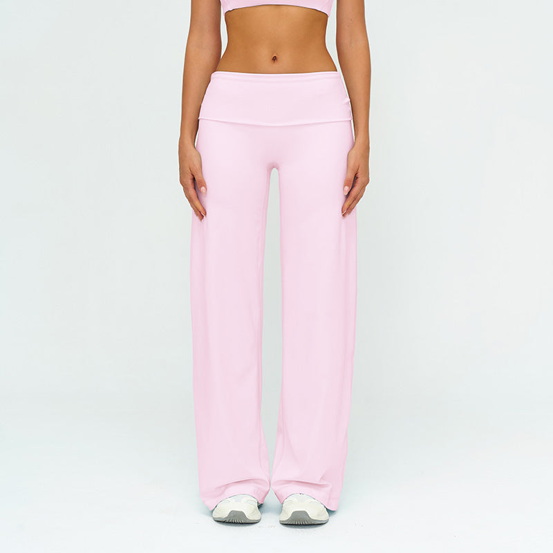 High-waisted loose wide-leg pants