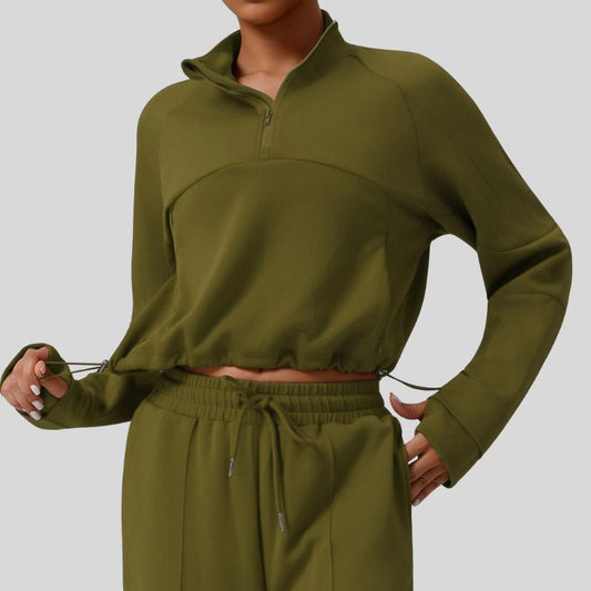Wholesale Stand-up collar half-zip thick sweatshirt | Wonderxfans bulk activewear
