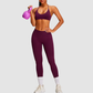 Wholesale Seamless Halter Sports Bra & High-Waist Leggings Set – Naked-Feel Peach-Lift Yoga 2-Piece