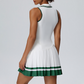 Women's Colorblock Polo Neck Tennis Dress with Built-in Chest Pad