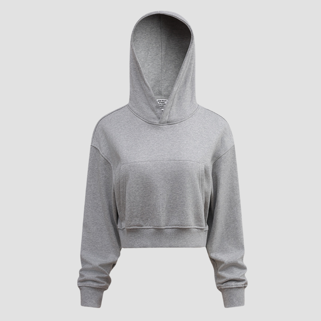 Wholesale Women’s Cropped Hooded Pullover – Relaxed Drop-Shoulder Sweatshirt