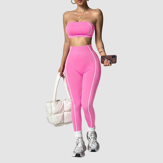 Wholesale Color-Blocked Women's Sports Yoga Set | Wonderxfans bulk activewear