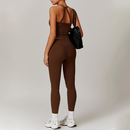 Wholesale Brush Cross-back Top & high | Wonderxfans bulk activewear