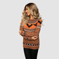 Wholesale Women's Halloween Witch Bat Jacquard Knit Sweater – Round-Neck Raglan Pullover