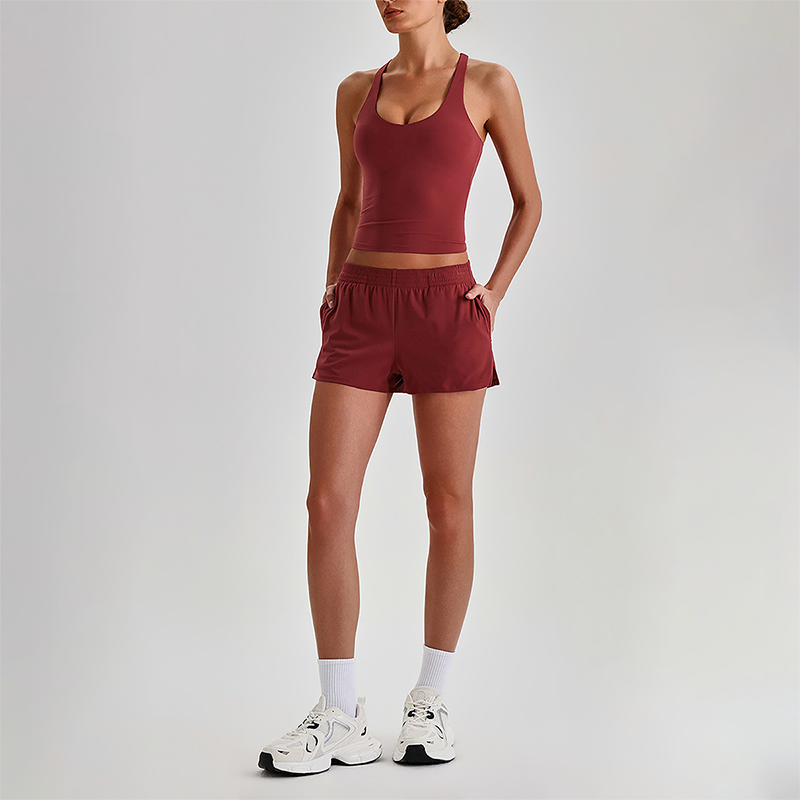 Wholesale Naked-Feel Racerback Sports Bra & High-Waist Biker Shorts Set – Sculpting Yoga 2-Piece